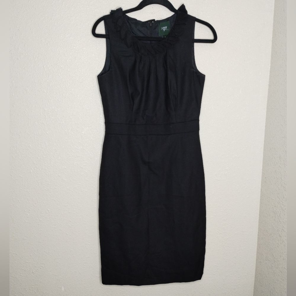 J. Crew Suiting Black Leigh Sheath Dress #30051 Women's Size 4